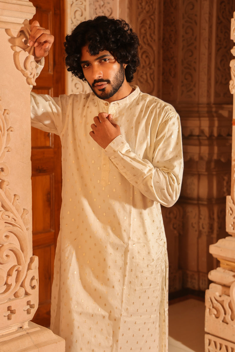 Utsav: Cream Chanderi Kurta set