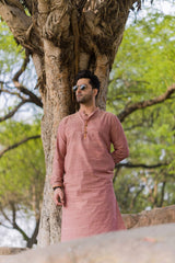 GULABI : Mangalgiri Mauve Knee-Length Kurta