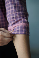 Hush : Handwoven Cotton purple checks Full-sleeve Shirt