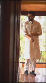 Utsav: Cream Chanderi Kurta set