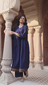 Leela Mangalgiri Deep Blue co-ord set