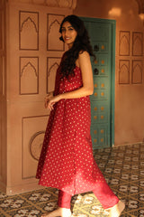 Radha Chanderi Deep Red Co-ord Set