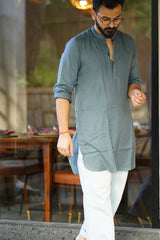 RIVER : English Blue Mul Mul Kurta