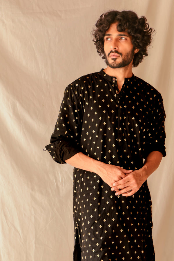 Shakti : Black Chanderi Kurta set