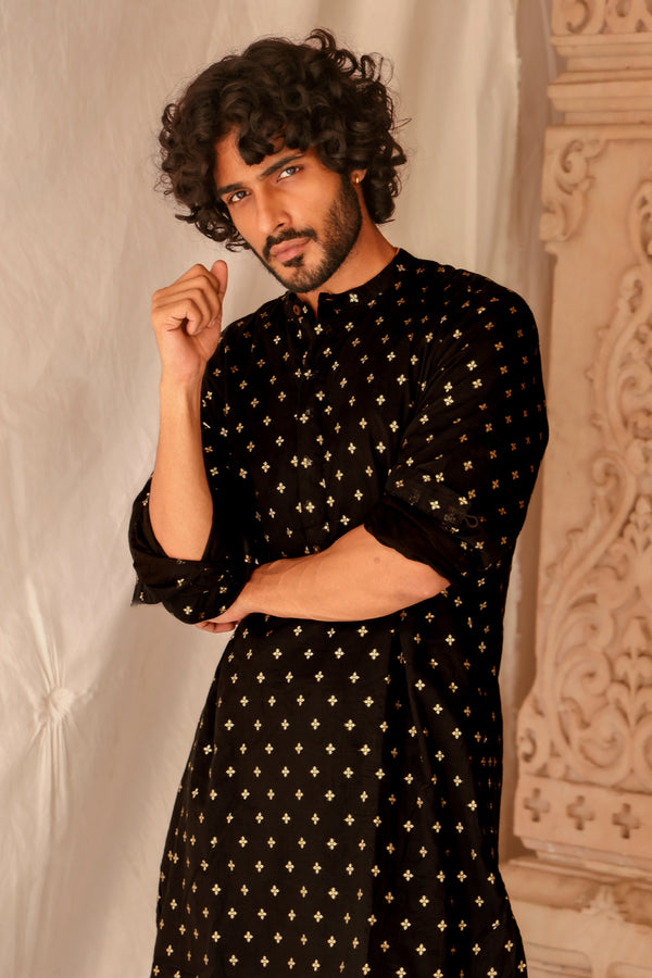 Shakti : Black Chanderi Kurta set