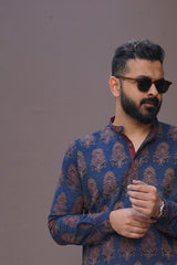 Toran : Ajrak Blockprint Short Kurta