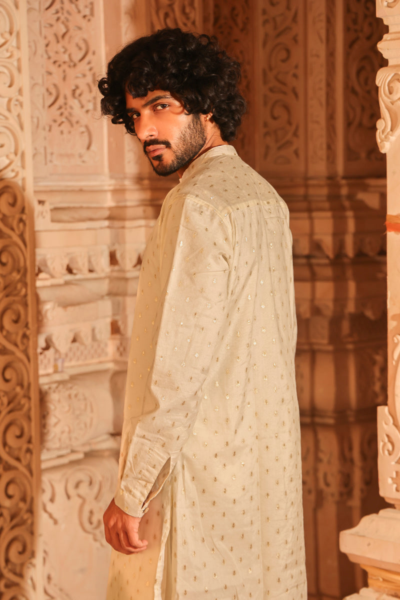 Utsav: Cream Chanderi Kurta set