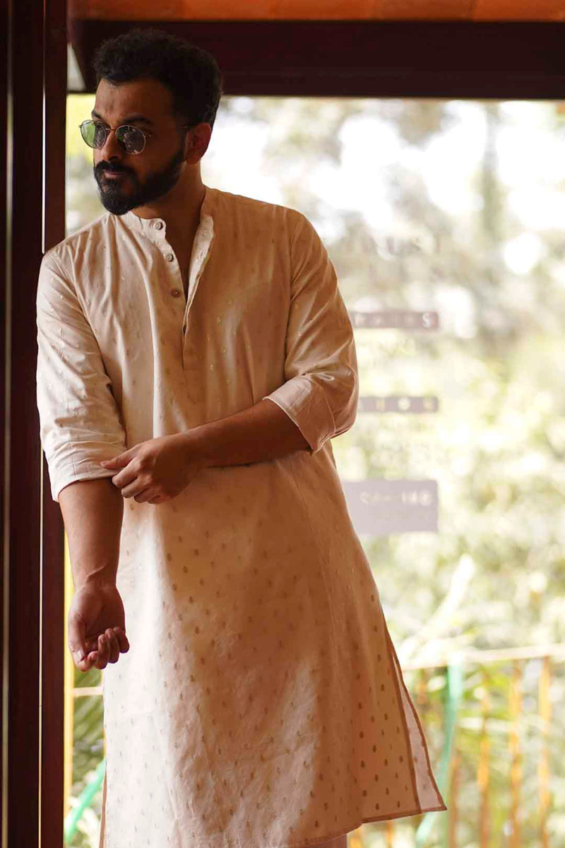 Utsav: Cream Chanderi Kurta set